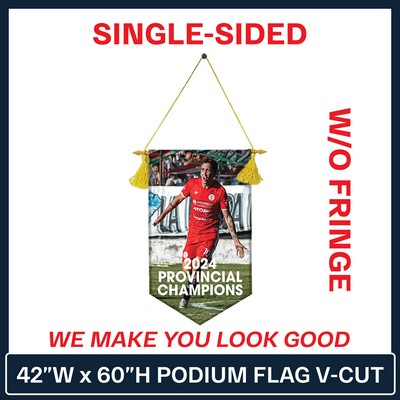 42"W x 60"H Podium Flag Single Sided Without Fringe