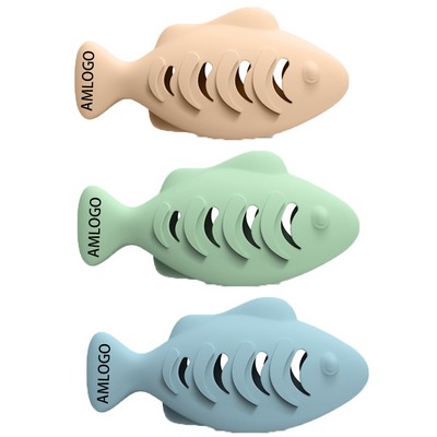 Silicone Fish-shaped Kitten Toy