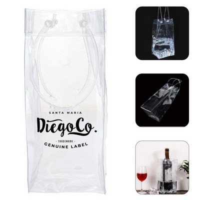 Clear Pvc Portable Wine Ice Cooler Bag