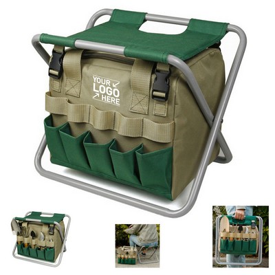 Foldable Tool Bag with Built-In Seat