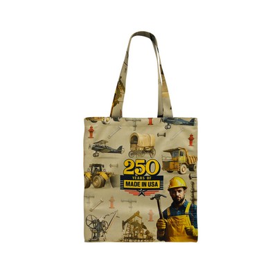 USA Union Made Printed Long Handle Full Bleed T Bottom Tote