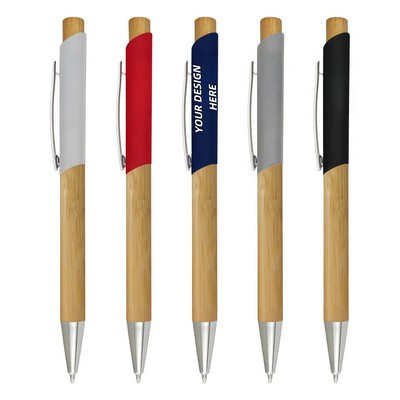 Retractable Bamboo Ballpoint Pen