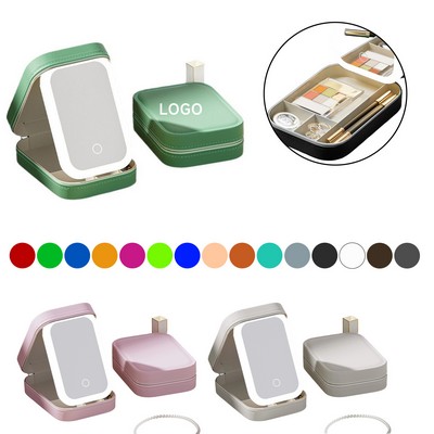 Travel Makeup Case w/LED Mirror