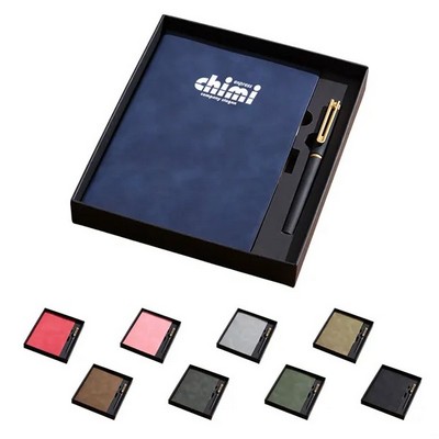 A5 Faux Leather Notebook Gift Set Custom Logo