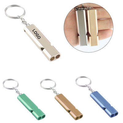 Double Tubes Survival Whistle With Keyring
