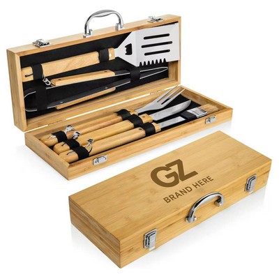 5pcs Bamboo Wooden Grill Tool Set
