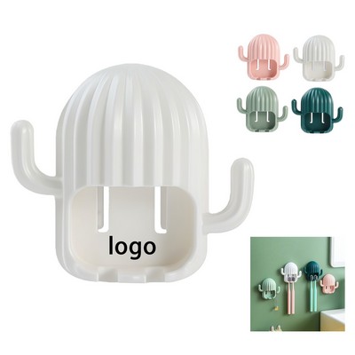 Dustproof Wall-Mounted Toothbrush Rack with Auto-Open Cover (Self-Adhesive, 2 Slots)