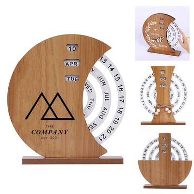 Elegant Wood Disc Calendar