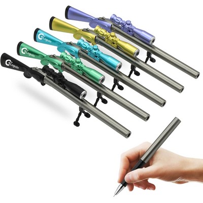 Novelty Cool Sniper Gun Shape LED Light Gel Ballpoint Pen
