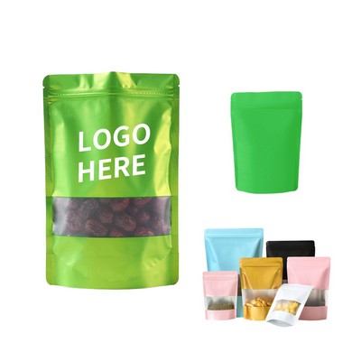 Vibrant Aluminum Foil Zipper Pouch with Window for Snack & Candy Packaging