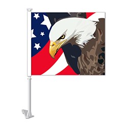 Vizi™ Patriotic W/ Eagle Clip-On Window Flag
