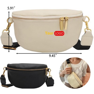 PU Leather Sling Bag Featuring Adjustable Shoulder Strap