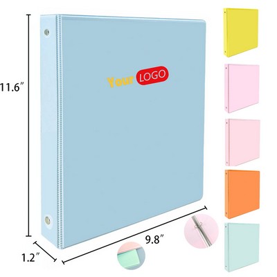 A4 3-Ring Plastic Office Binder with Inner Storage Pockets