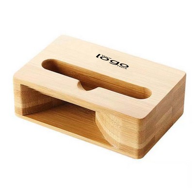 Natural Bamboo Phone Stand with Sound Amplification