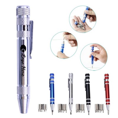 8-In-1 Aluminum Precision Pen Screwdriver