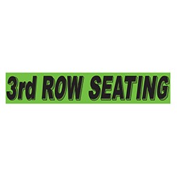 "3rd ROW SEATING" Green/Black Rectangle Slogan Vinyl Sticker