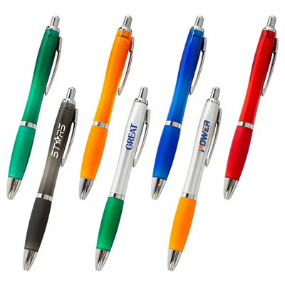 Stylish Curvy Ballpoint Pen With Grip