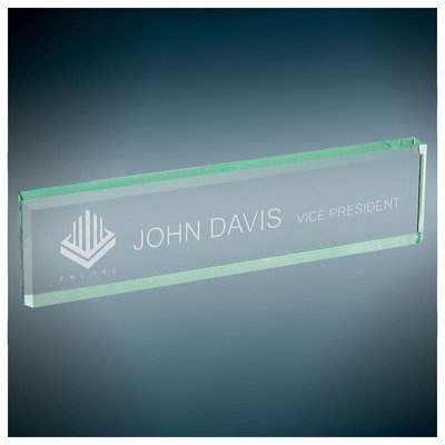 Jade Glass Desk Wedge, 10" x 2"