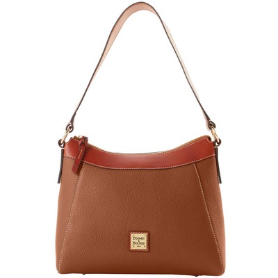 Dooney & Bourke Caramel Brown Pebble Grain Large Raina Hobo Bag