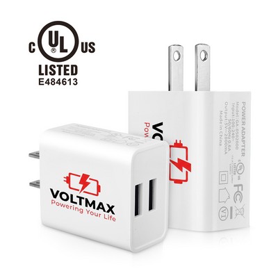 UL Listed 10W Dual Port USB Wall Charger
