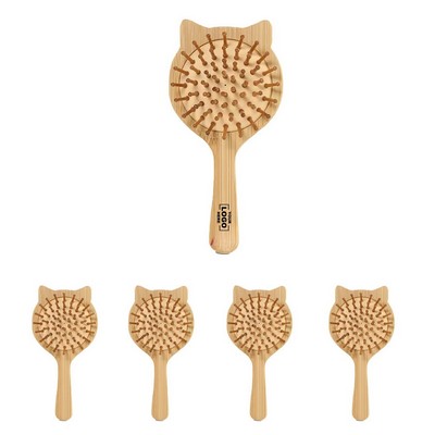 Portable Cat Shape Bamboo Pocket Comb