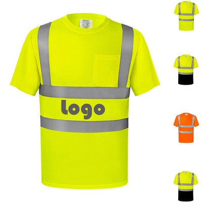 Reflective Safety T-Shirt w/Pocket