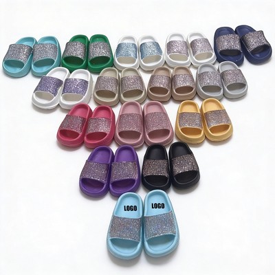 Glitter EVA Slide Sandals Thick Sole Non Slip