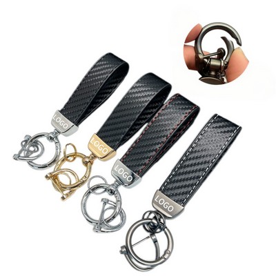 Carbon Fiber Pattern Metal Keychain