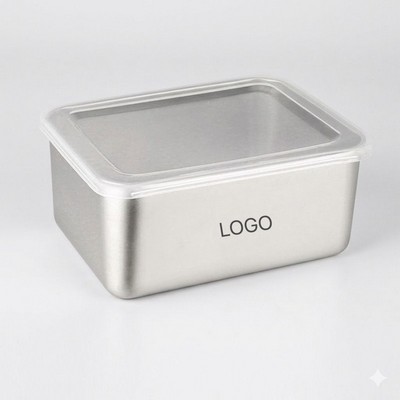 Premium Stainless Steel Food Storage Container with Airtight Lid Compact Square Preservation Box