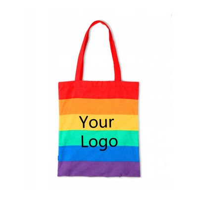 Reusable Rainbow Grocery Bag with Handles