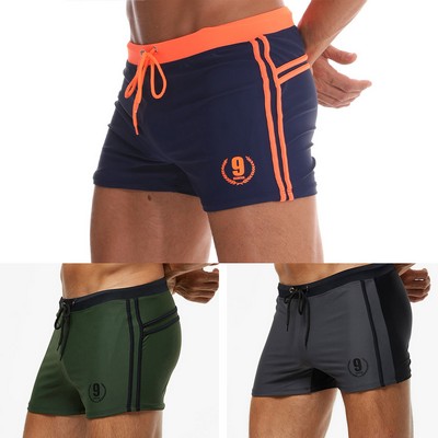 Men's Square Leg Swim Briefs Tight Swim Trunks Swimsuit Athletic Bathing Suit Swimwear with Liner