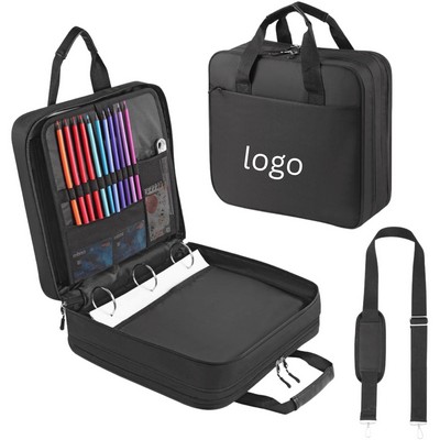 Zippered 3-Ring Binder Portfolio with Accordion File