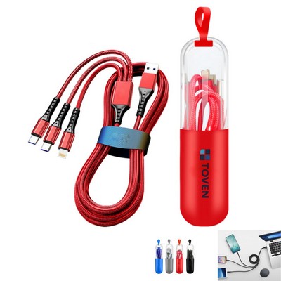 4' Braided Fast Charging Cable with Capsule Case