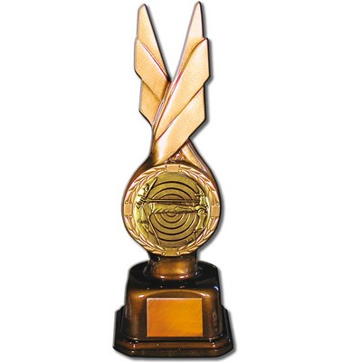 Stock Phoenix 9" Trophy with 2" Archery Coin and Engraving Plate