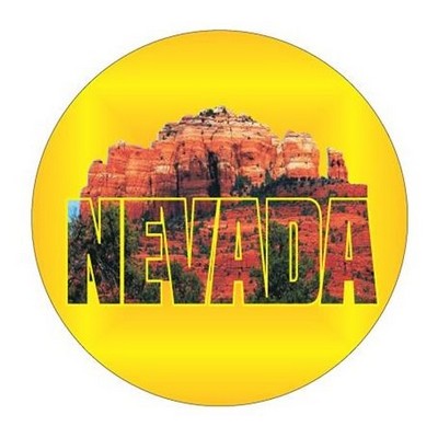 Red Rock Canyon Round Metal Photo Magnet (2 1/2" Diameter)