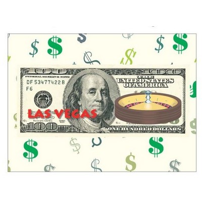 Vegas Roulette Table On $100 Bill Metal Photo Magnet (2.5"x3.5")