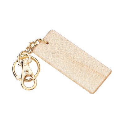 Rectangular Wooden Key Chain in Maple Finish