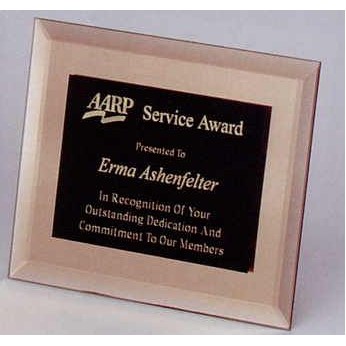 Horizontal Copper-Gold Beveled Mirror Plaque (12"x15")