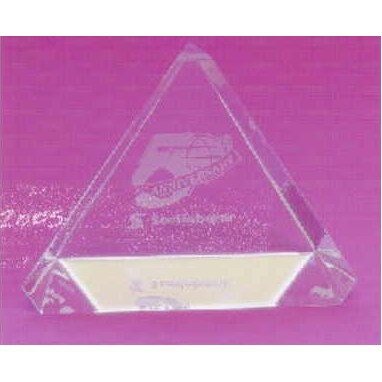 Beveled Triangle Crystal Paperweight