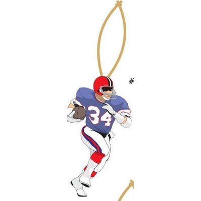 Football Player Promotional Ornament w/ Black Back (4 Square Inch)