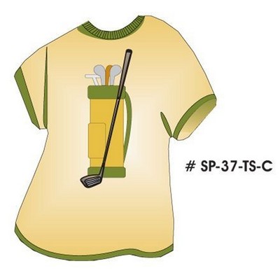 Golf Bag T-Shirt Acrylic Coaster w/Felt Back