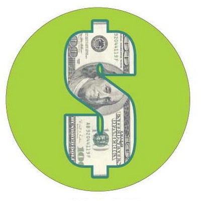 Dollar Sign $100 Bill Round Metal Photo Magnet (2.5" Diameter)