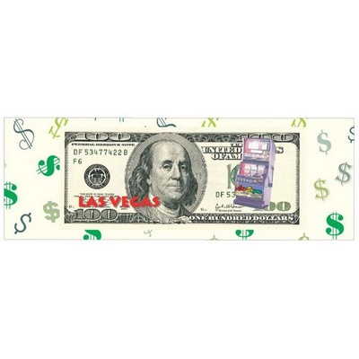 Vegas Slot Machine on $100 Bill Metal Photo Magnet (1.625"x4.625")