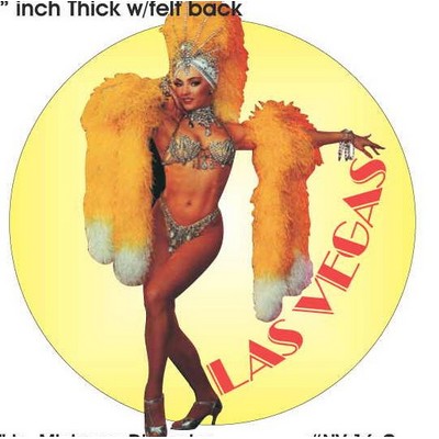 Showgirl in Yellow Acrylic Coaster w/Felt Back