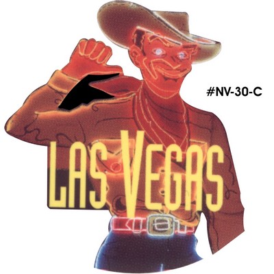 Vegas Vic Neon Cowboy Acrylic Coaster w/Felt Back