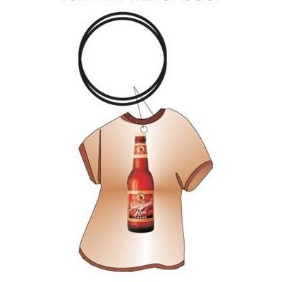 Beer Bottle T Shirt Executive Key Chain w/Mirrored Back (4 Square Inch)