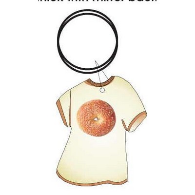 Sesame Bagel T Shirt Executive Key Chain w/Mirrored Back (4 Square Inch)