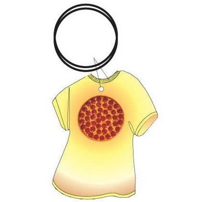 Pizza Executive T Shirt Key Chain w/Mirrored Back (4 Square Inch)