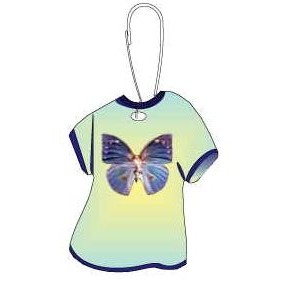 Blue Butterfly T-Shirt Zipper Pull