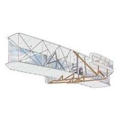 White Bi-Plane Acrylic Coaster w/Felt Back